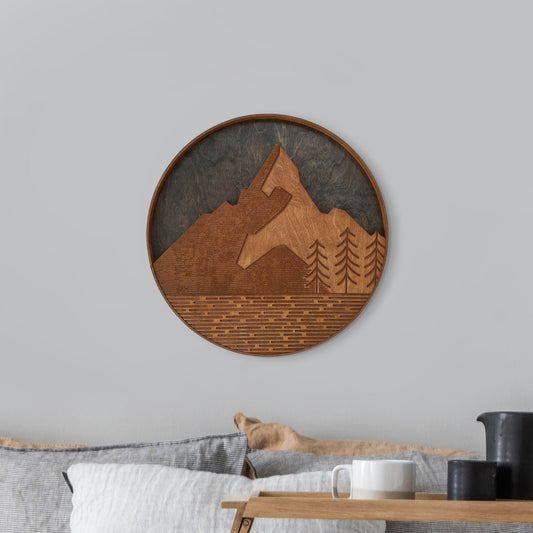 Mountain Landscape Wooden Wall Art