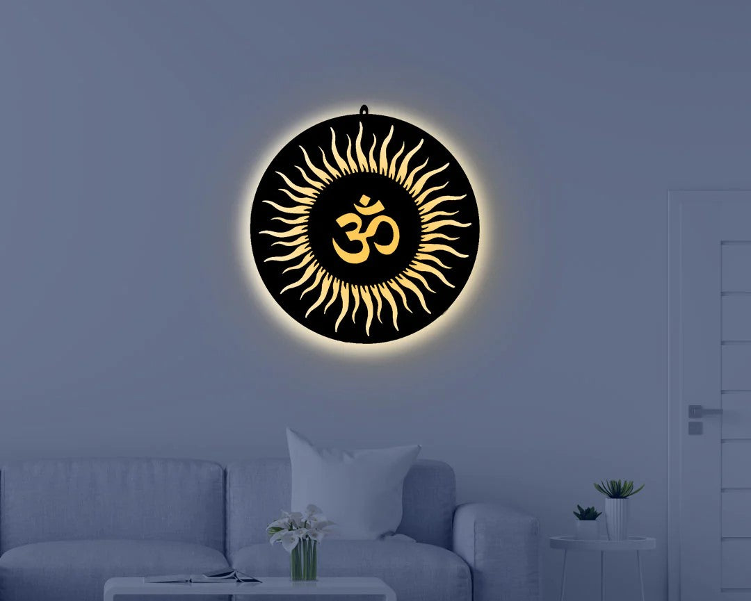 Illuminate Your Space with OM LED Wall Light for Spiritual Bliss Enhance Your Meditation Space 