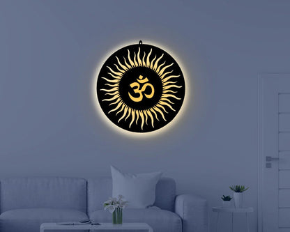 Illuminate Your Space with OM LED Wall Light for Spiritual Bliss Enhance Your Meditation Space 