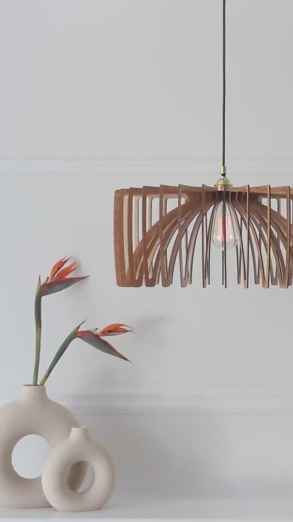 Modern Handmade Wooden Chandelier