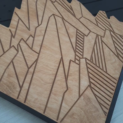 3D Mountain Design Wooden Wall Art