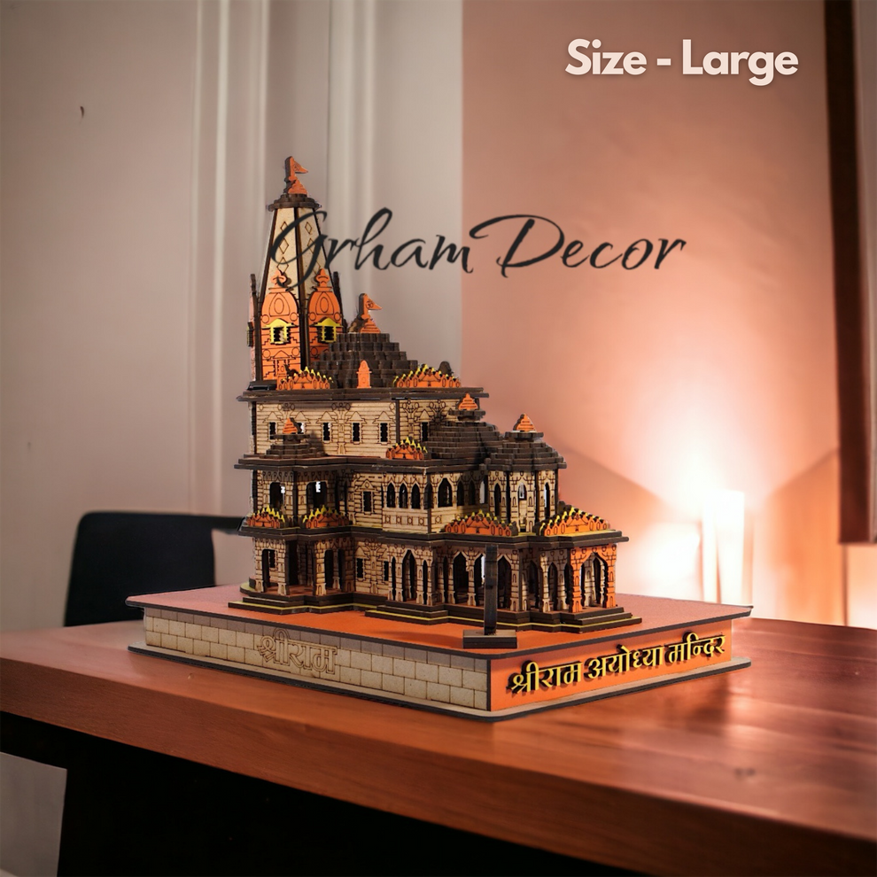 Shree Ram Janmabhoomi Wooden Temple Ayodhya (Large) - Graham Decors