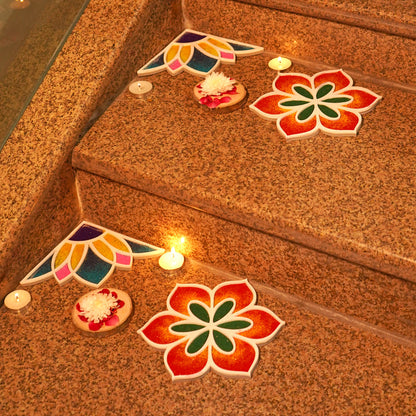 Flower Design Pre Marked Rangoli