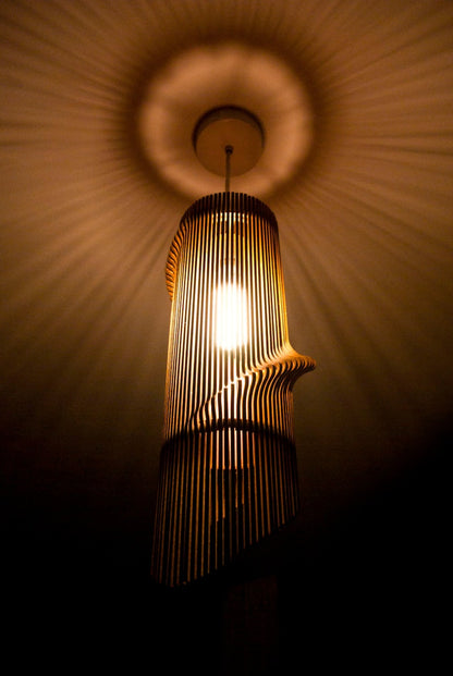 Modern wooden lighting fixture