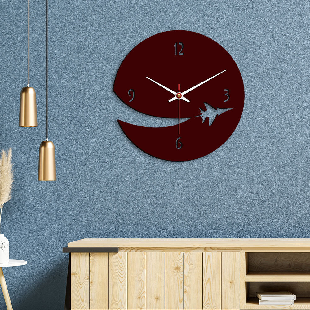 Airplane Shape Designer Wooden Wall Clock