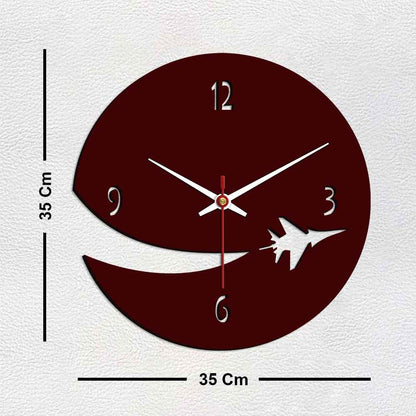 Airplane Shape Designer Wooden Wall Clock