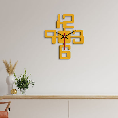 Numbers Design Wooden Wall Clock