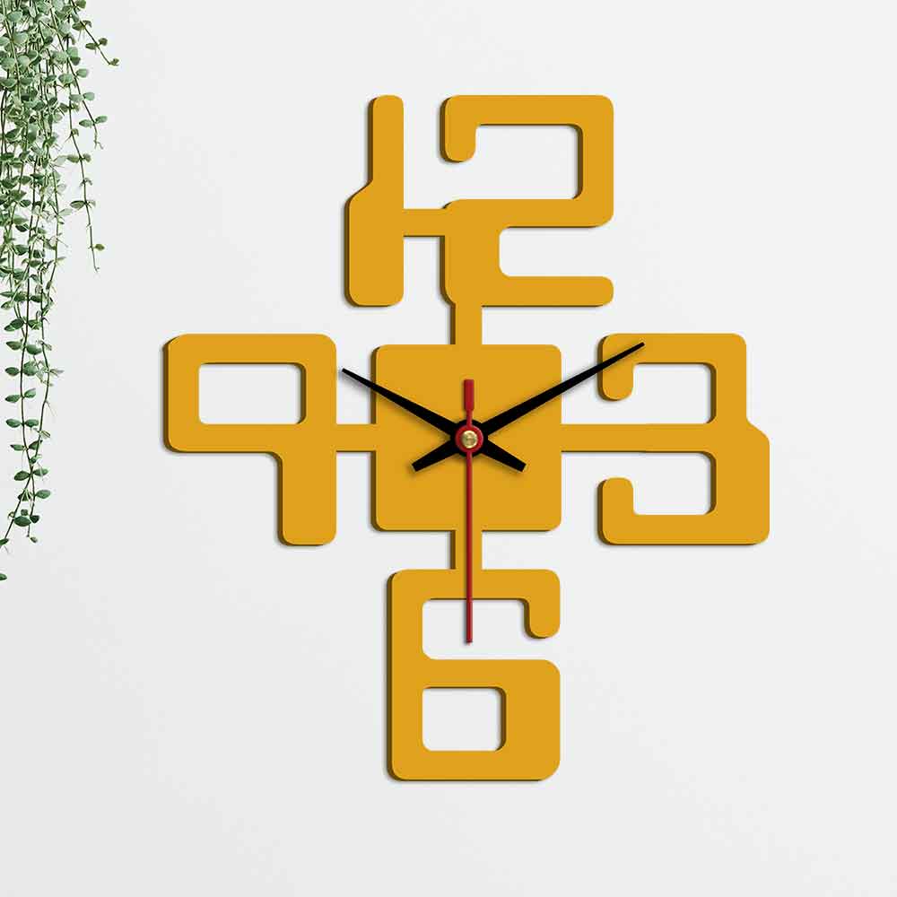 Numbers Design Wooden Wall Clock