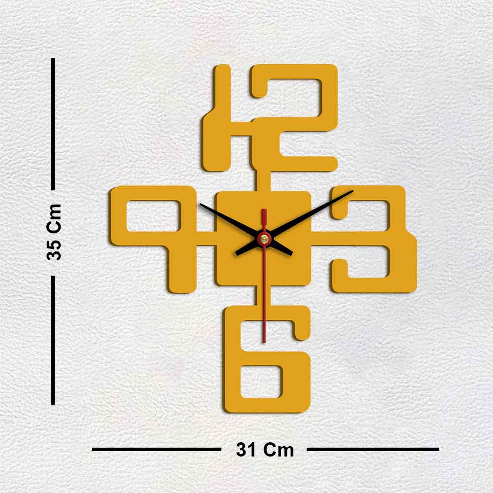 Numbers Design Wooden Wall Clock