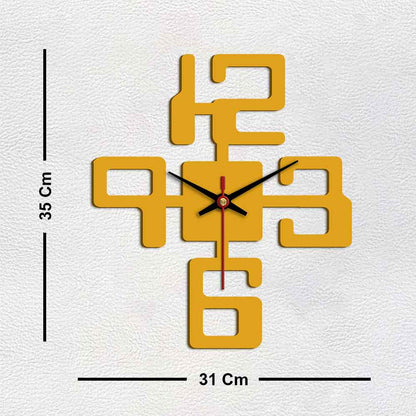 Numbers Design Wooden Wall Clock