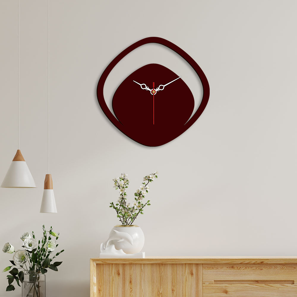 Boomerang Shape Design Wooden Wall Clock