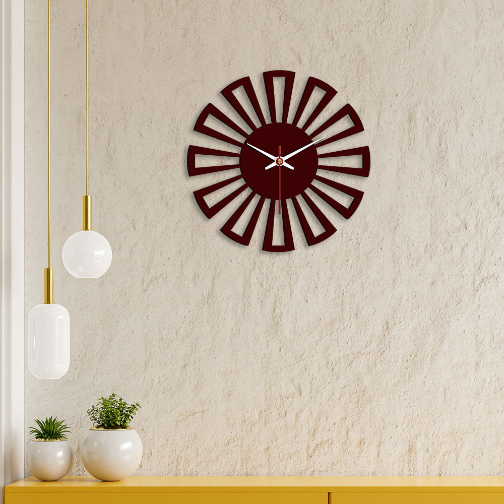 Cart Wheel Shape Designer Wooden Wall Clock