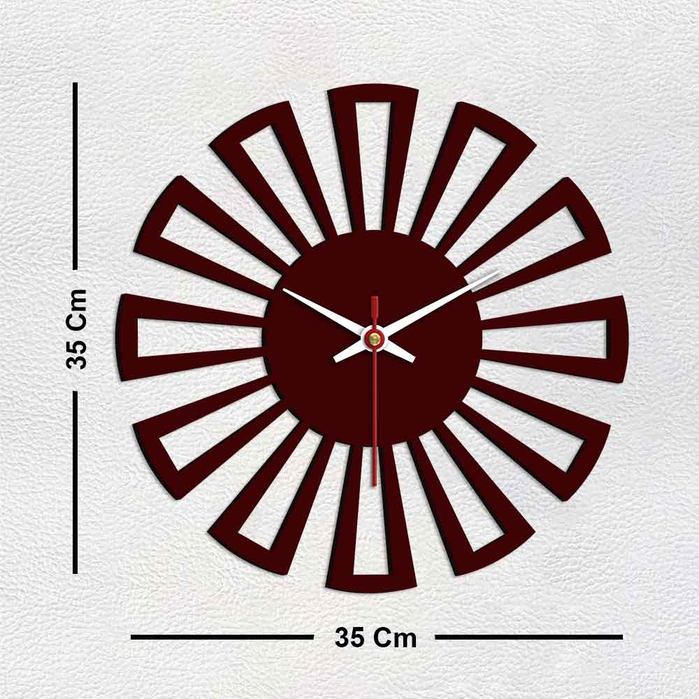 Cart Wheel Shape Designer Wooden Wall Clock