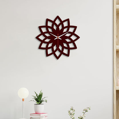 Floral Shape Design Wooden Wall Clock