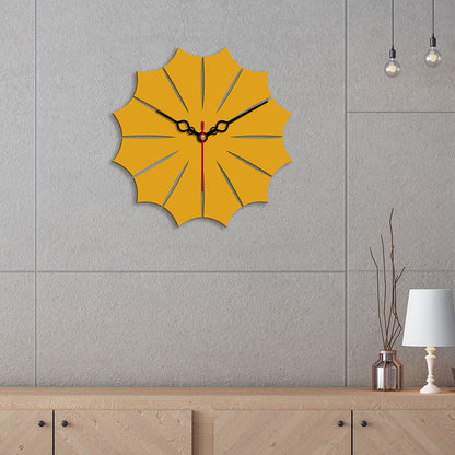 Leaf Shape Design Wooden Wall Clock