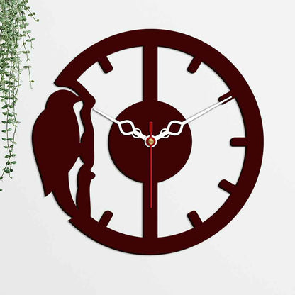 Woodpecker Design Wooden Wall Clock