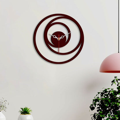 Multiple Rings Design Wooden Wall Clock