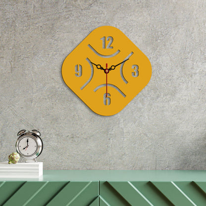 Rhombus Shape Design Wooden Wall Clock