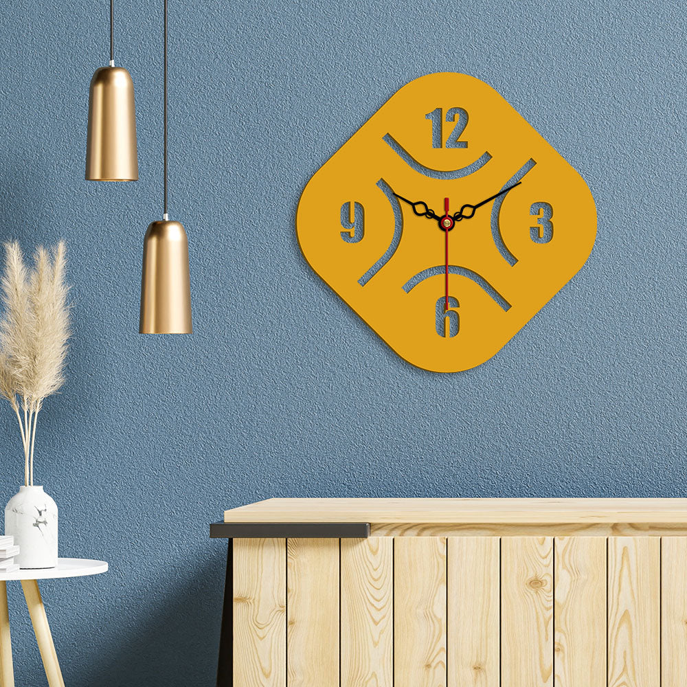 Rhombus Shape Design Wooden Wall Clock