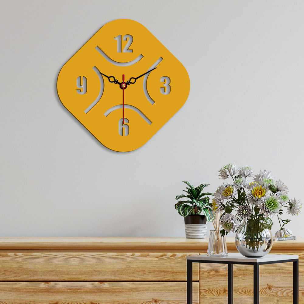 Rhombus Shape Design Wooden Wall Clock