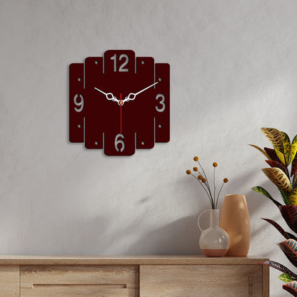 Trapezium Shape Design Wooden Wall Clock