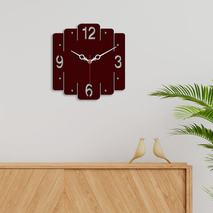 Trapezium Shape Design Wooden Wall Clock