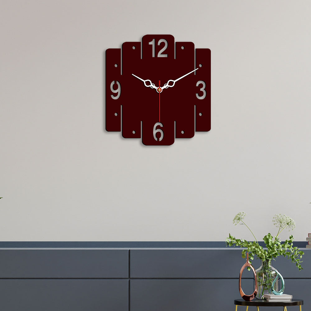 Trapezium Shape Design Wooden Wall Clock