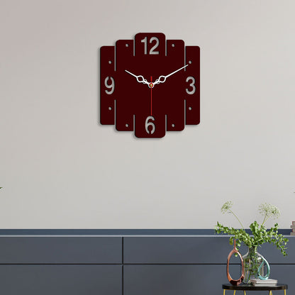 Trapezium Shape Design Wooden Wall Clock