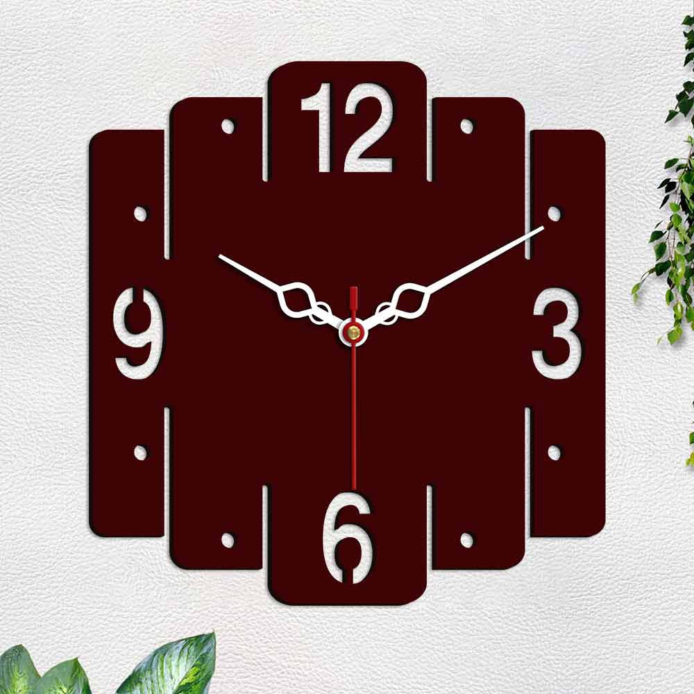 Trapezium Shape Design Wooden Wall Clock