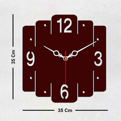 Trapezium Shape Design Wooden Wall Clock