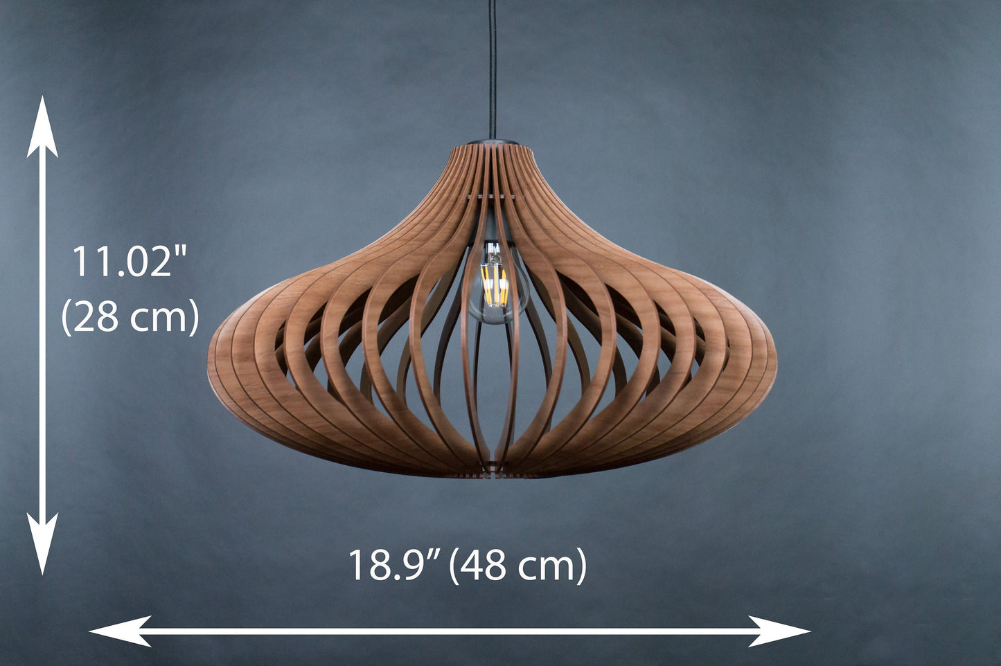 Handmade wood pendant light