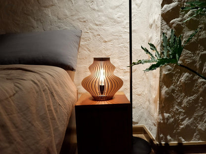 Wooden lamp with vintage design