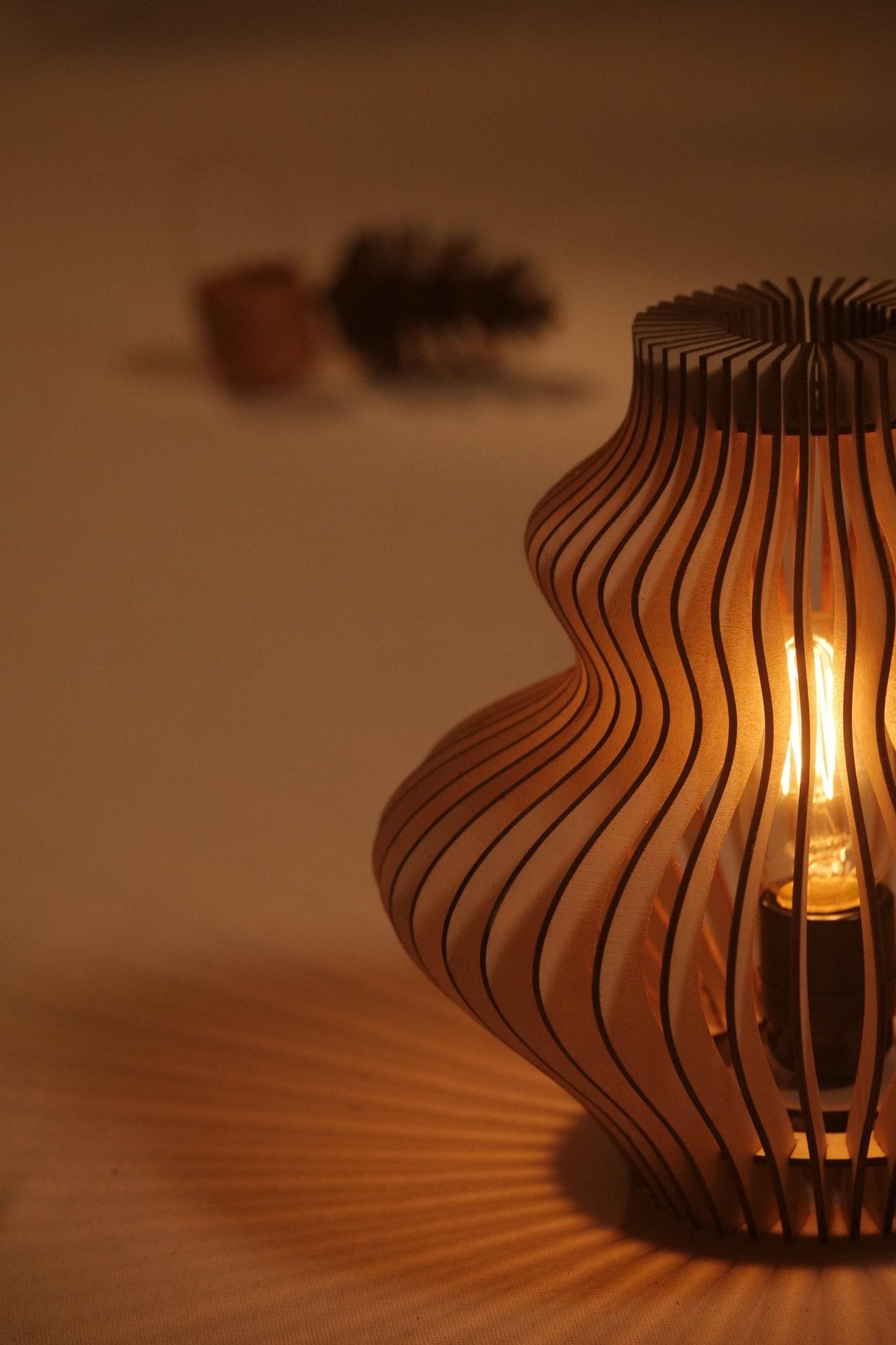 Handcrafted wooden lampshade