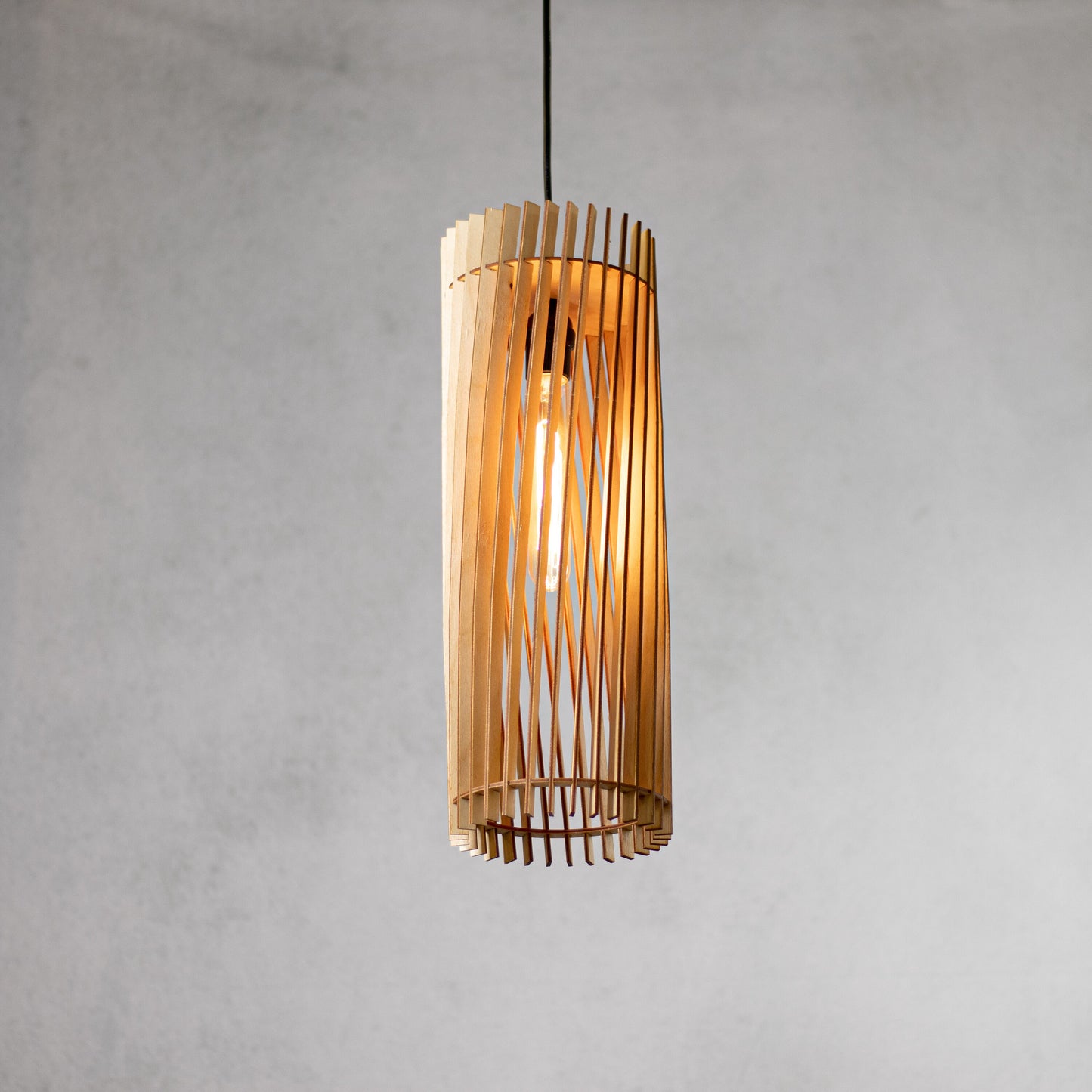 Wooden pendant light fixture Rustic wood hanging lamp