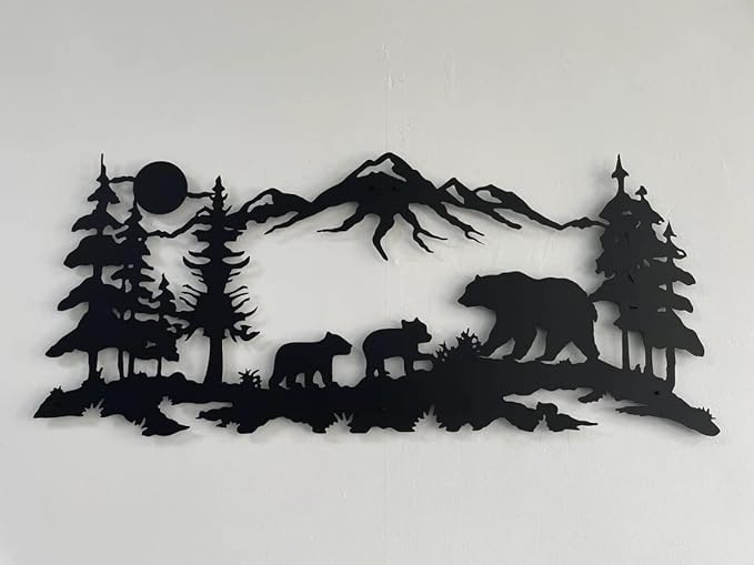 Bear family tree wall decor