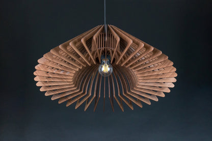 Natural wood pendant lamp