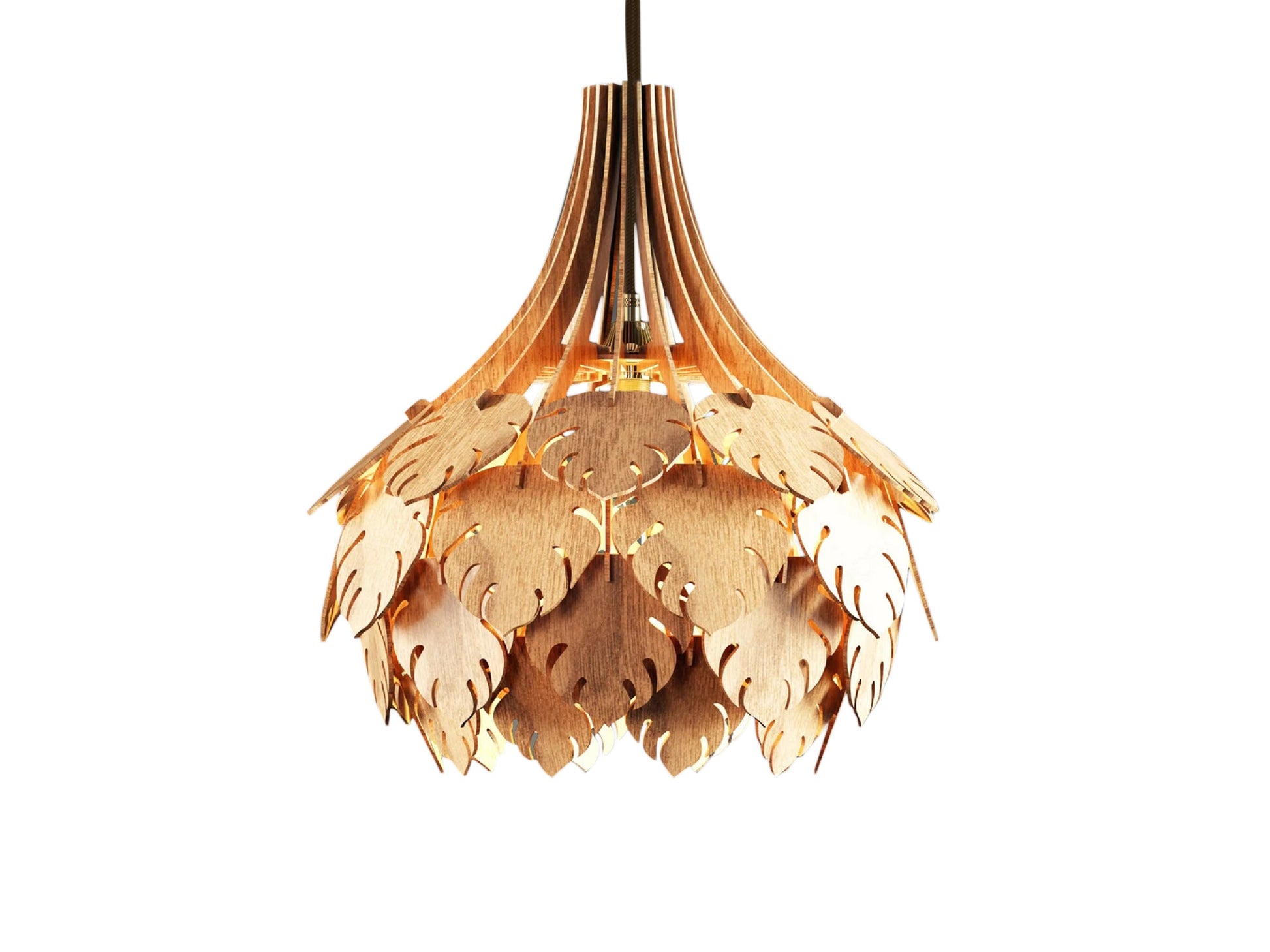 Wooden leaf pendant lamp Leaf design hanging lamp