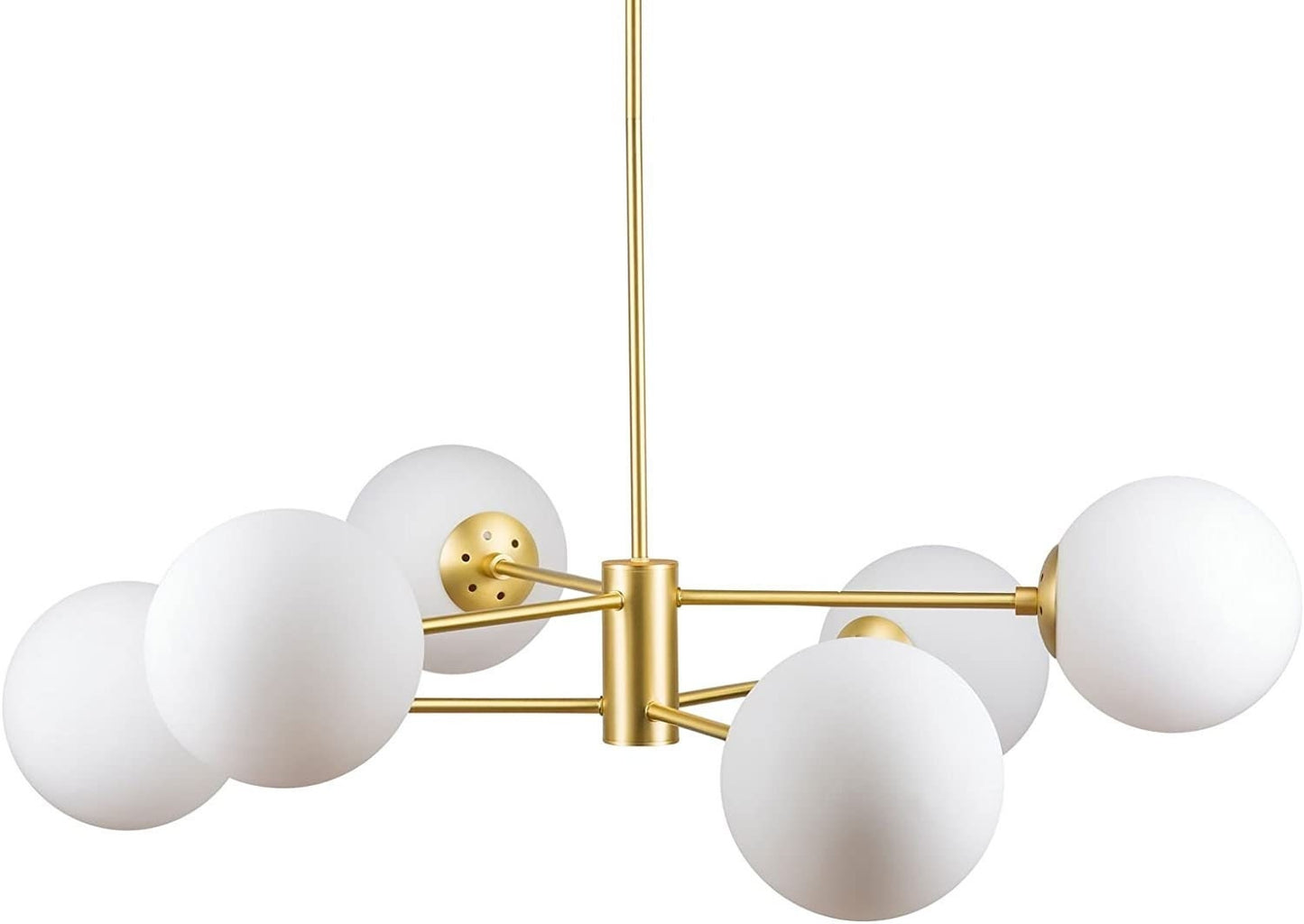 6 Glass Gold Sputnik Brass Handmade Chandelier