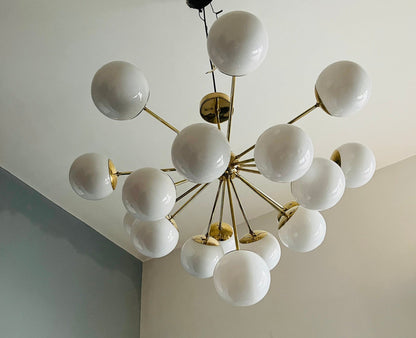 17 Arms Handmade Polished Brass Chandelier