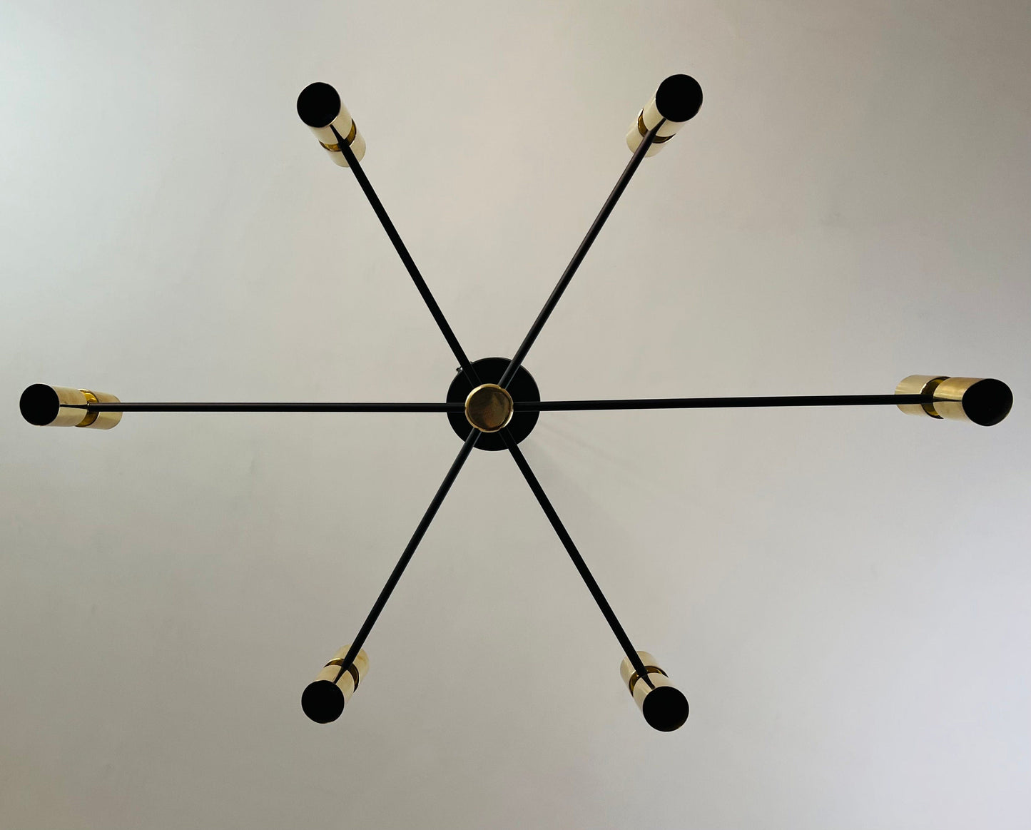 6 Arm 12 Light Brass Hand Crafted Chandelier