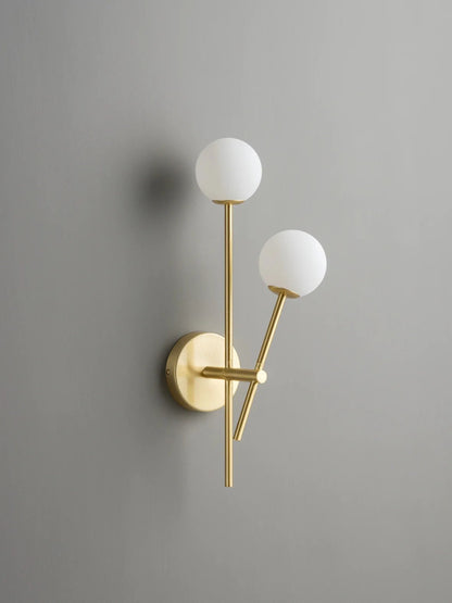 2 Light Brushed Brass Handmade Wall Scone